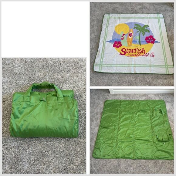 Pottery Barn Kids Packable Beach Blanket Tote Picnic EUC - Picture 1 of 6